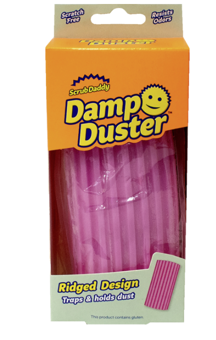 Pink SCRUB DADDY-MOMMY damp duster for cleaning indoor furniture