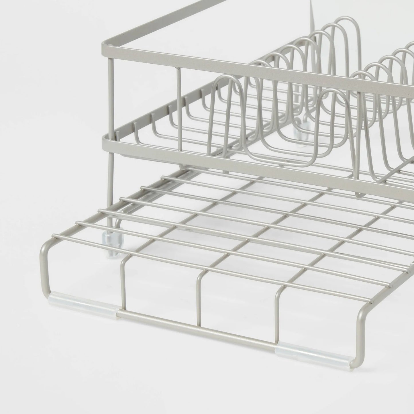 Brightroom Space Saver Steel Dish Rack with Utensil Tray Matte Nickel