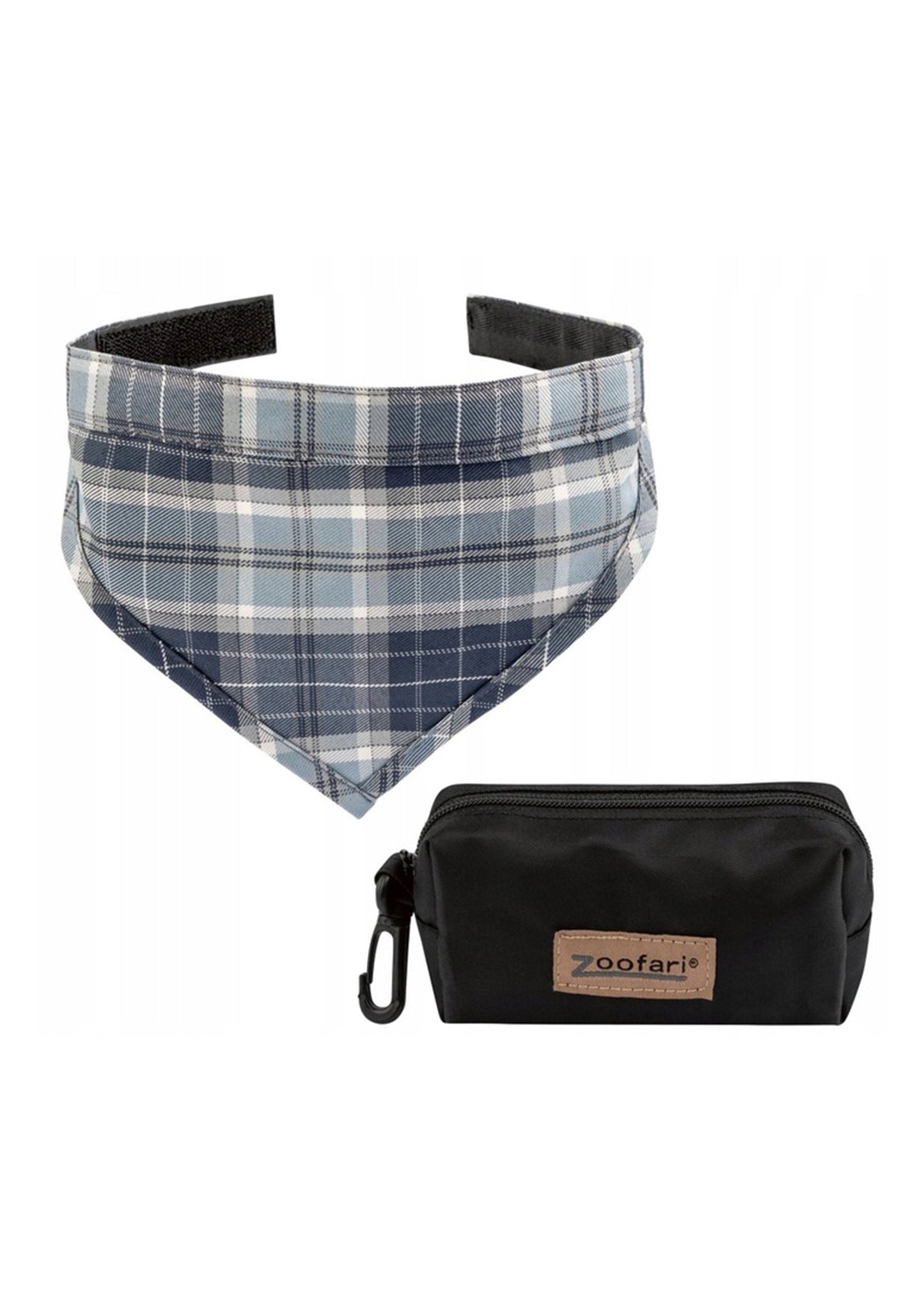 Zoofari dog bandana scarf and treat bag set, perfect for fashionable dogs