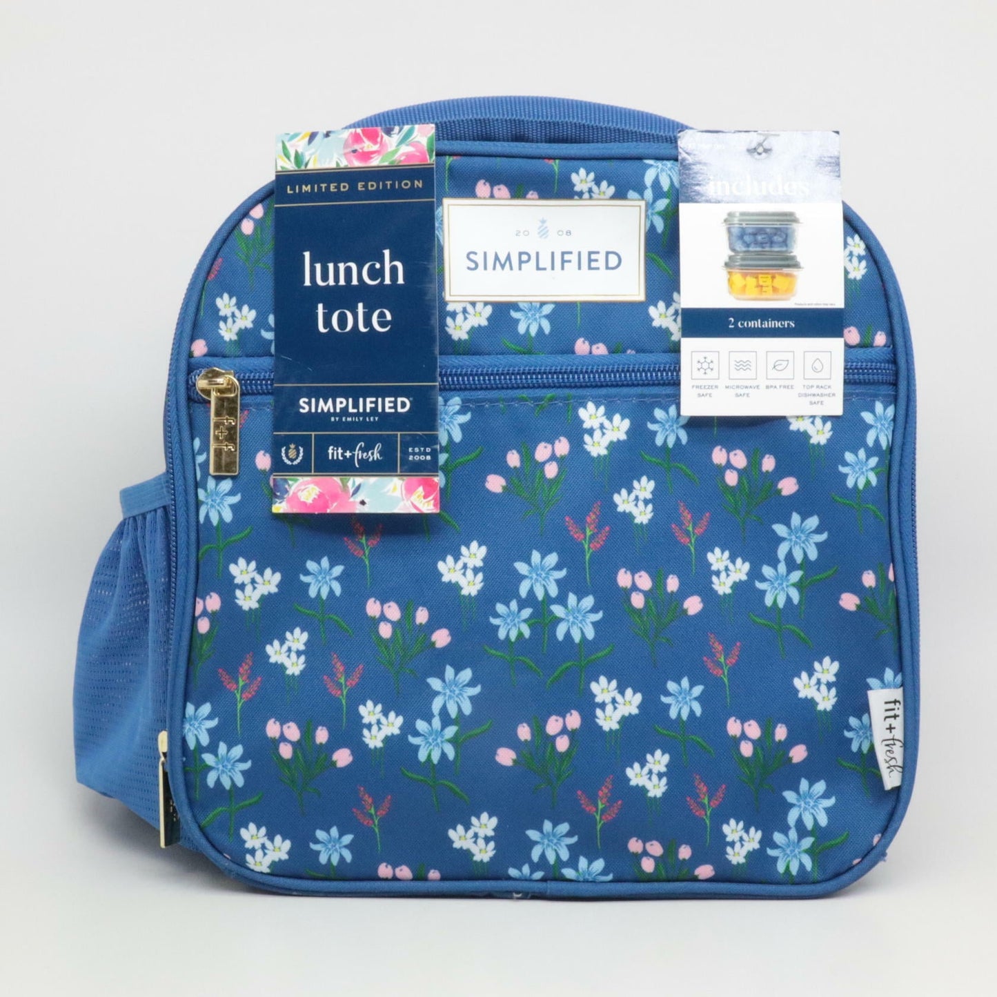 Fit & Fresh Townsend lunch bag with navy wildflower pattern