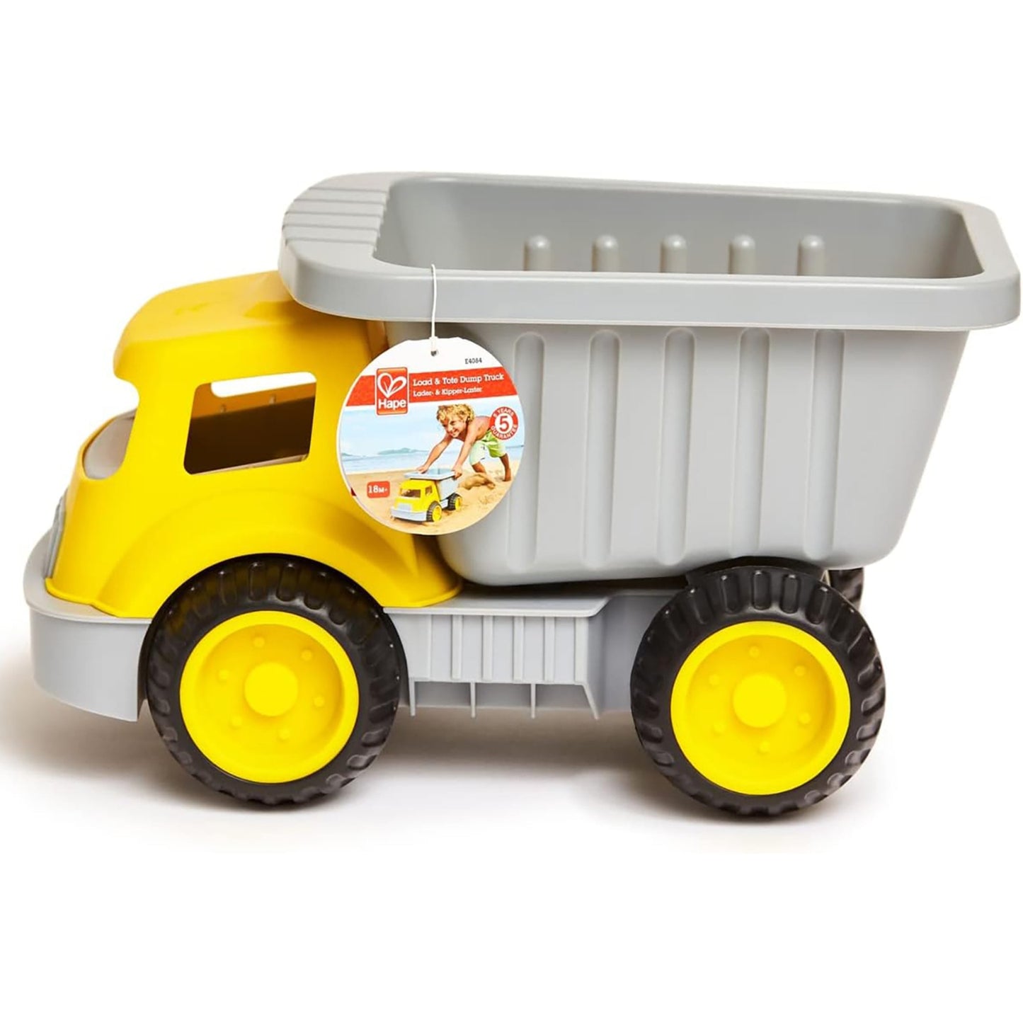 Hape Load & Tote Dump Truck, large construction vehicle for sand and beach play