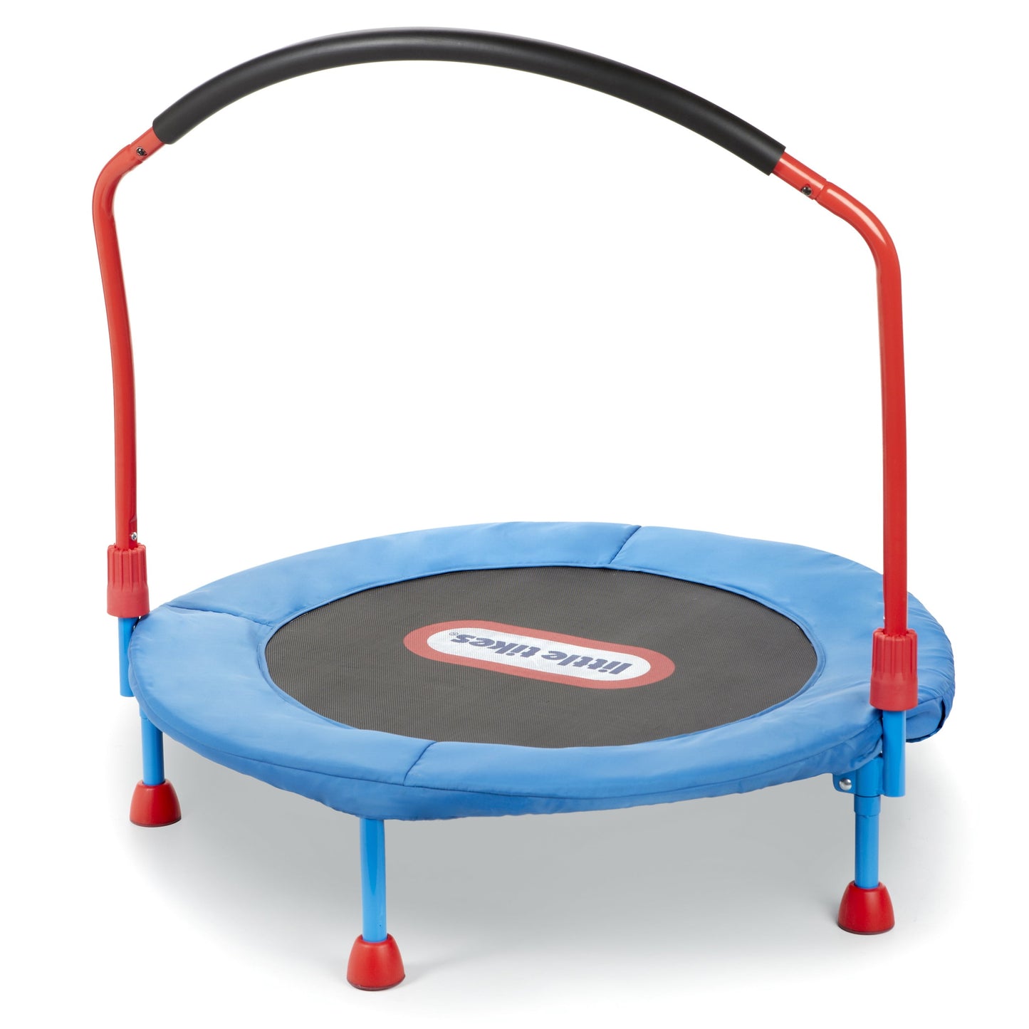 Little Tikes Easy Store 3-Foot Trampoline with Hand Rail in blue color