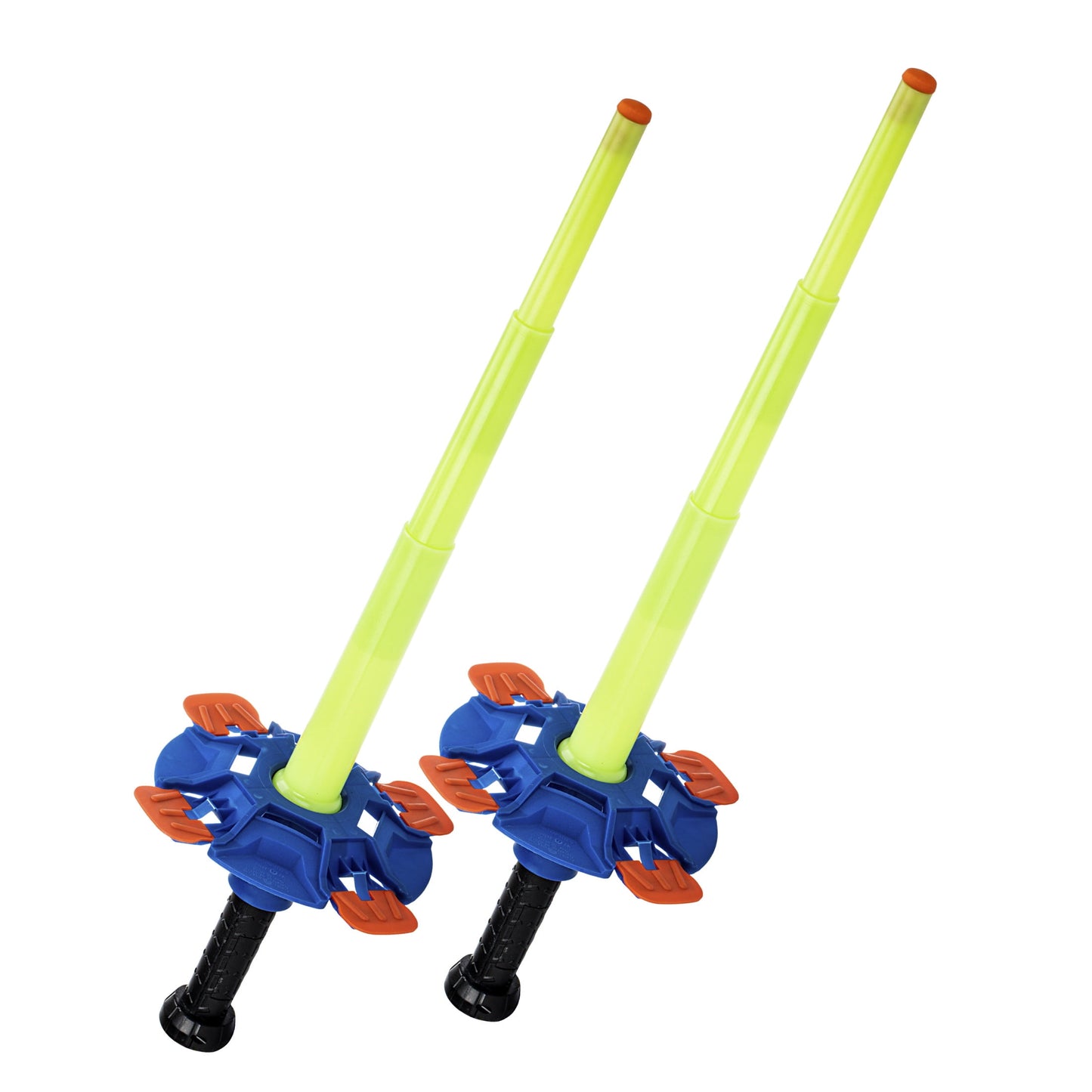 NERF Fencing Duel Swords Set with retractable swords, integrated knockdown targets, and glow-in-the-dark feature