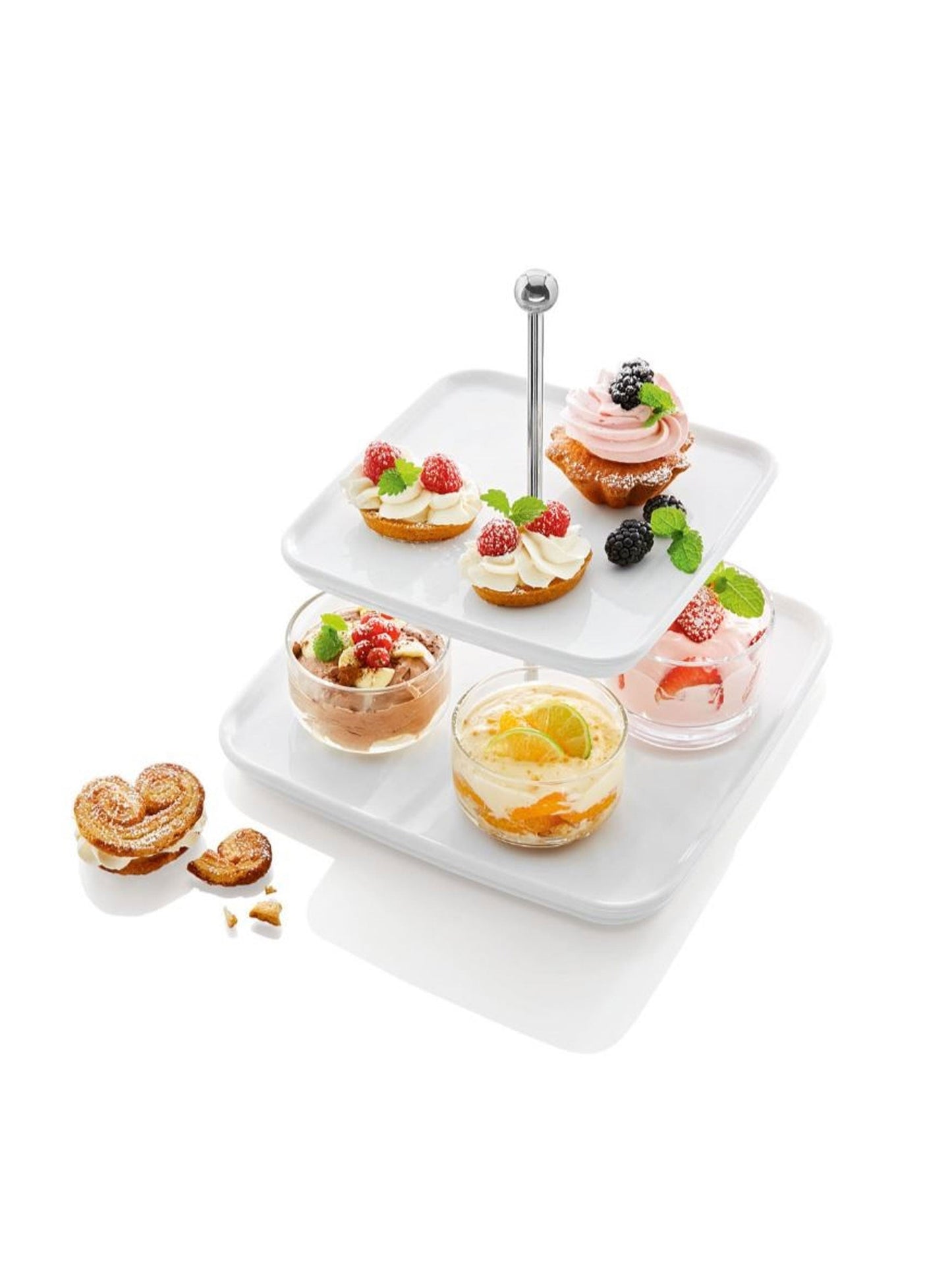 Ernesto Porcelain Tiered Cake Stand Square