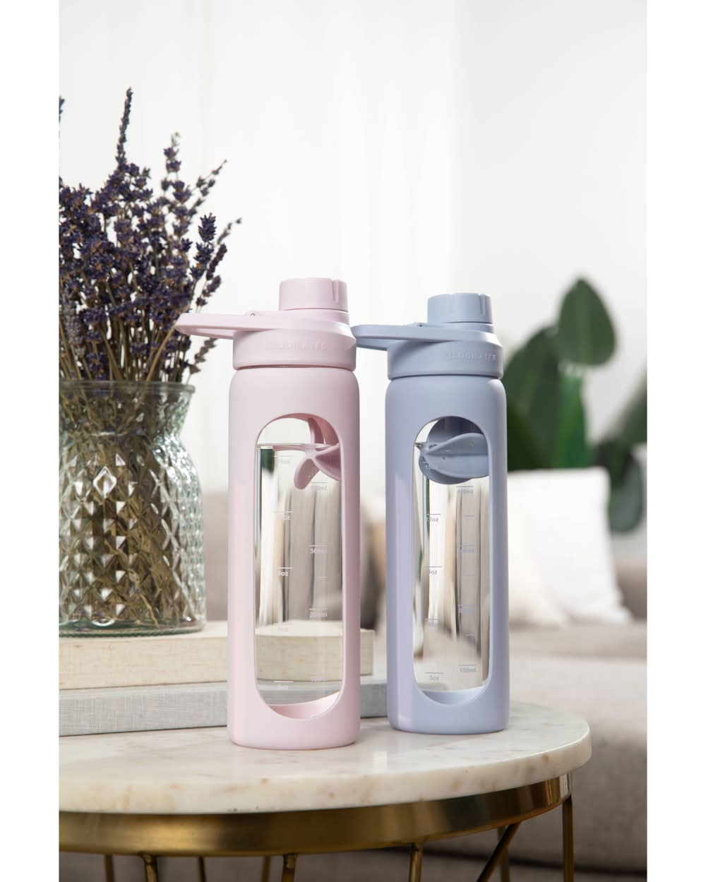 Blogilates Glass Protein Shaker Bottle with Silicone Sleeve