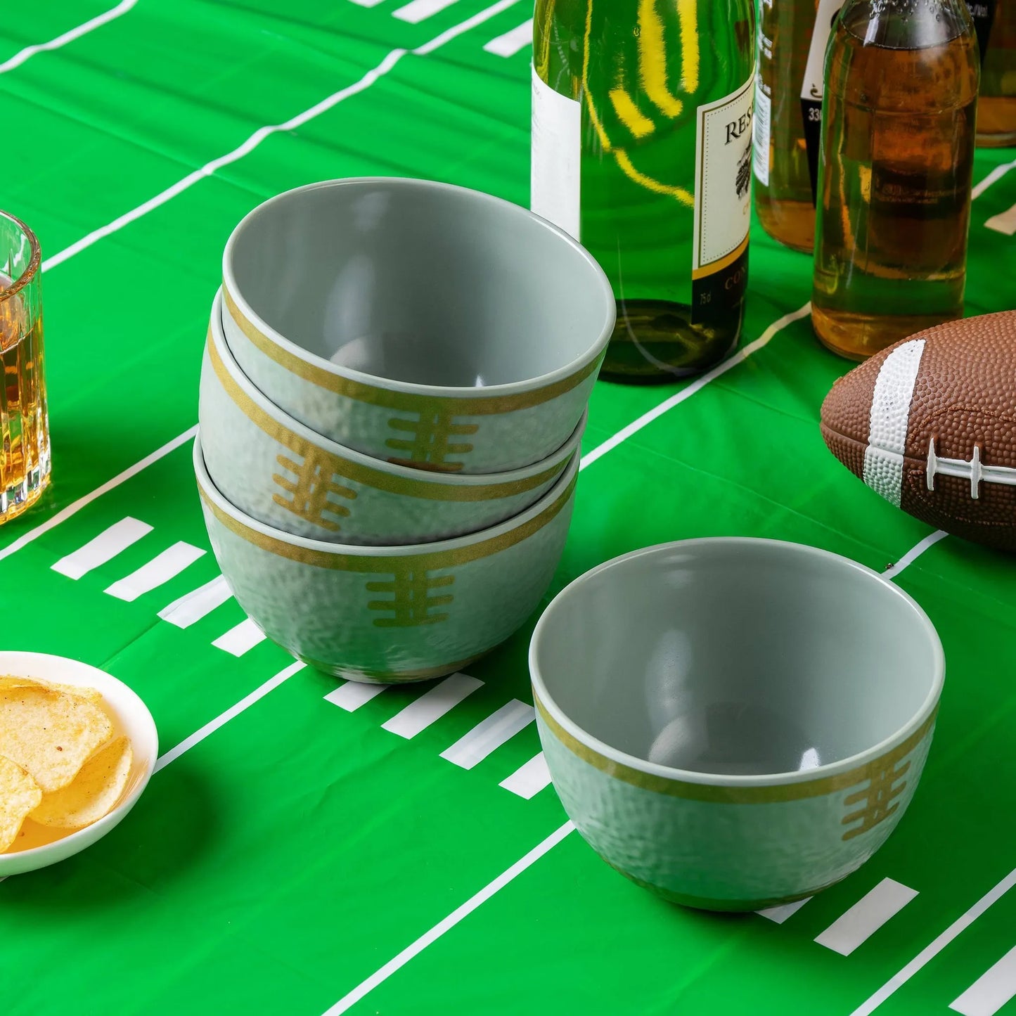 Cook with Color Football Mini Snack Bowls Set