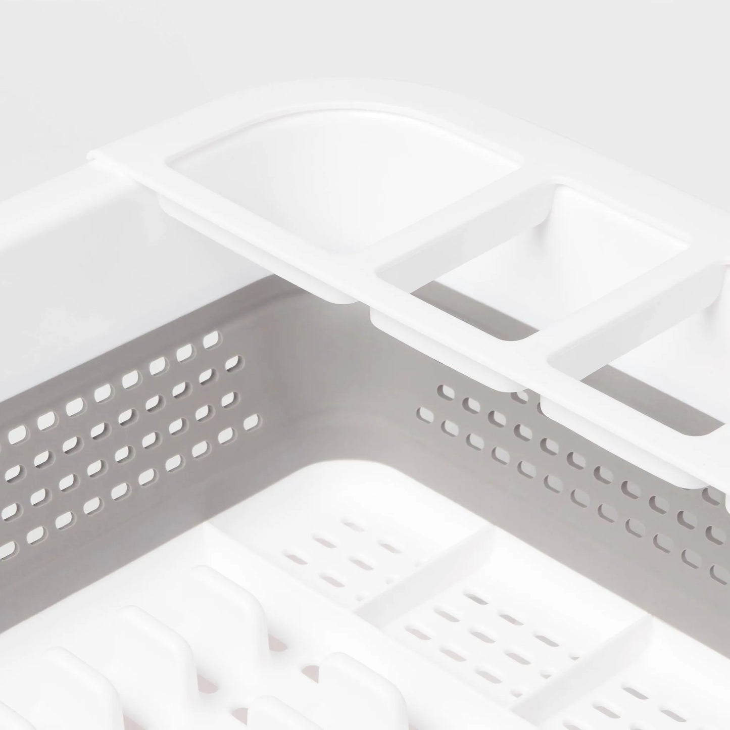 Brightroom Plastic Collapsible Dish Rack with Drip Tray