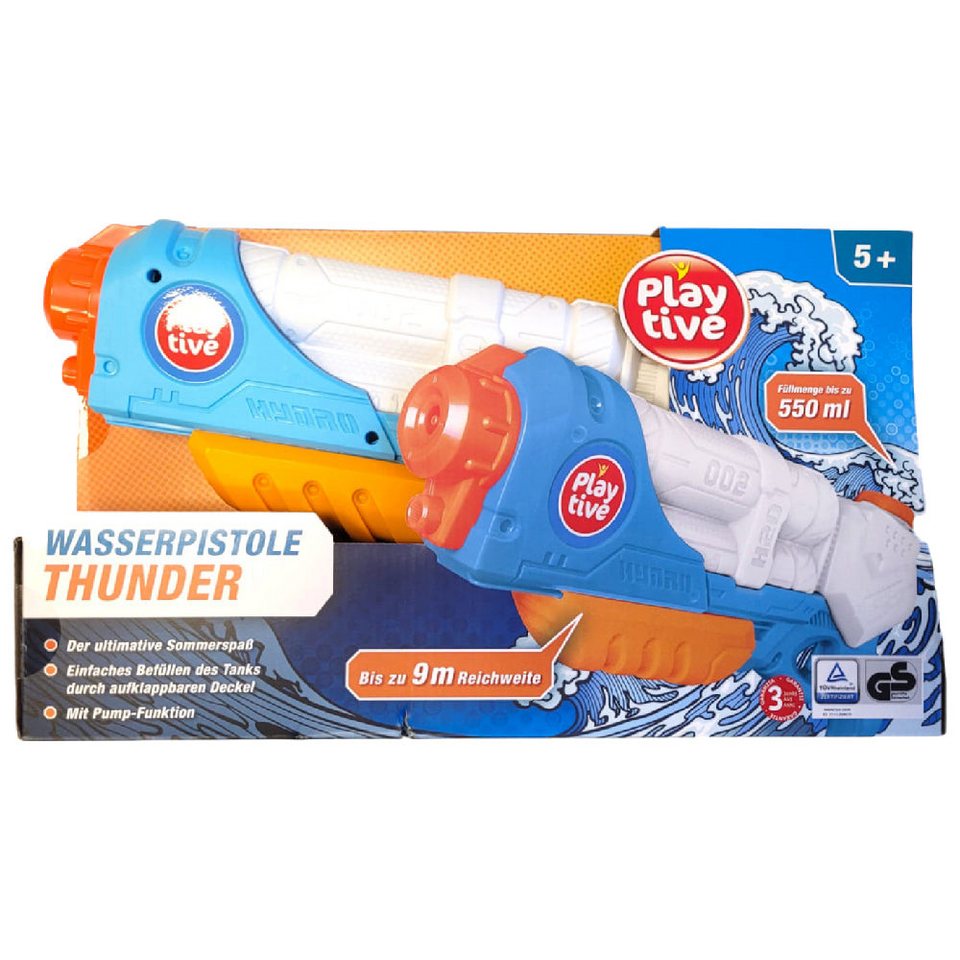 Playtive Thunder water pistol with a practical pump function, perfect for garden or beach play