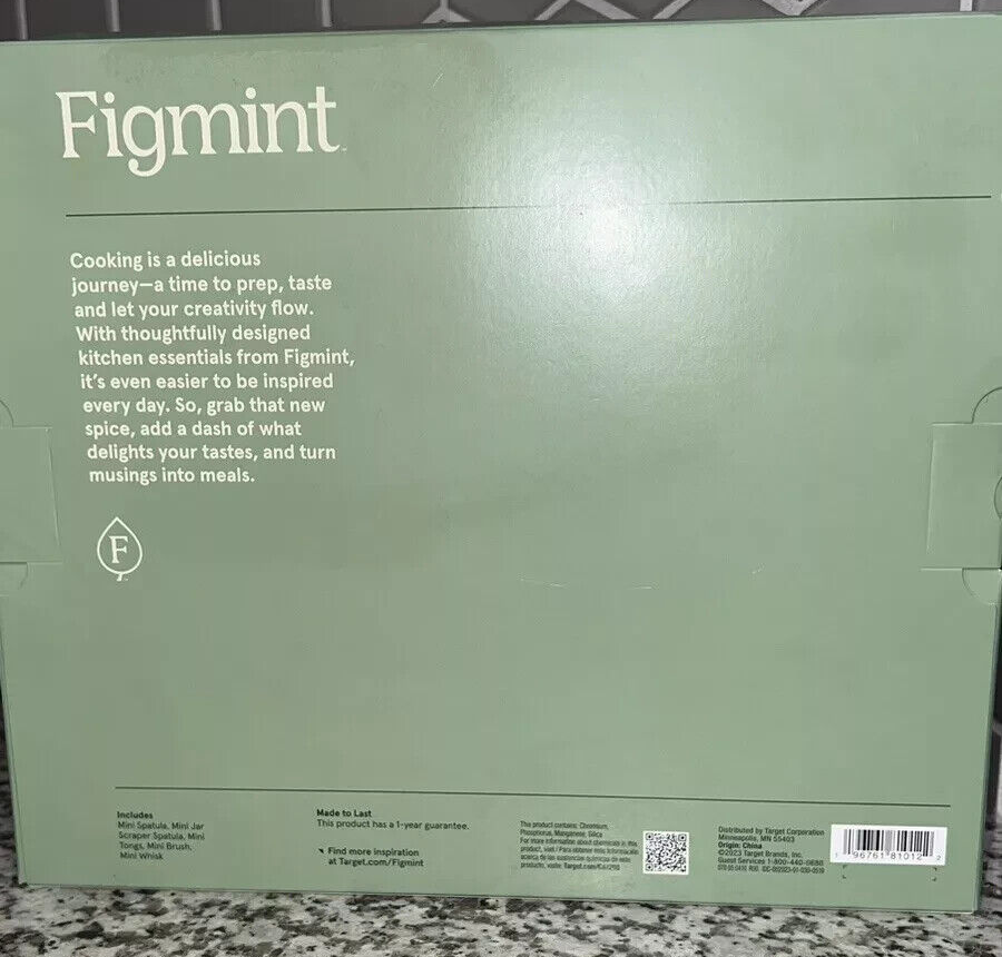 Figmint 5pc Silicone Mini Kitchen Utensil Set