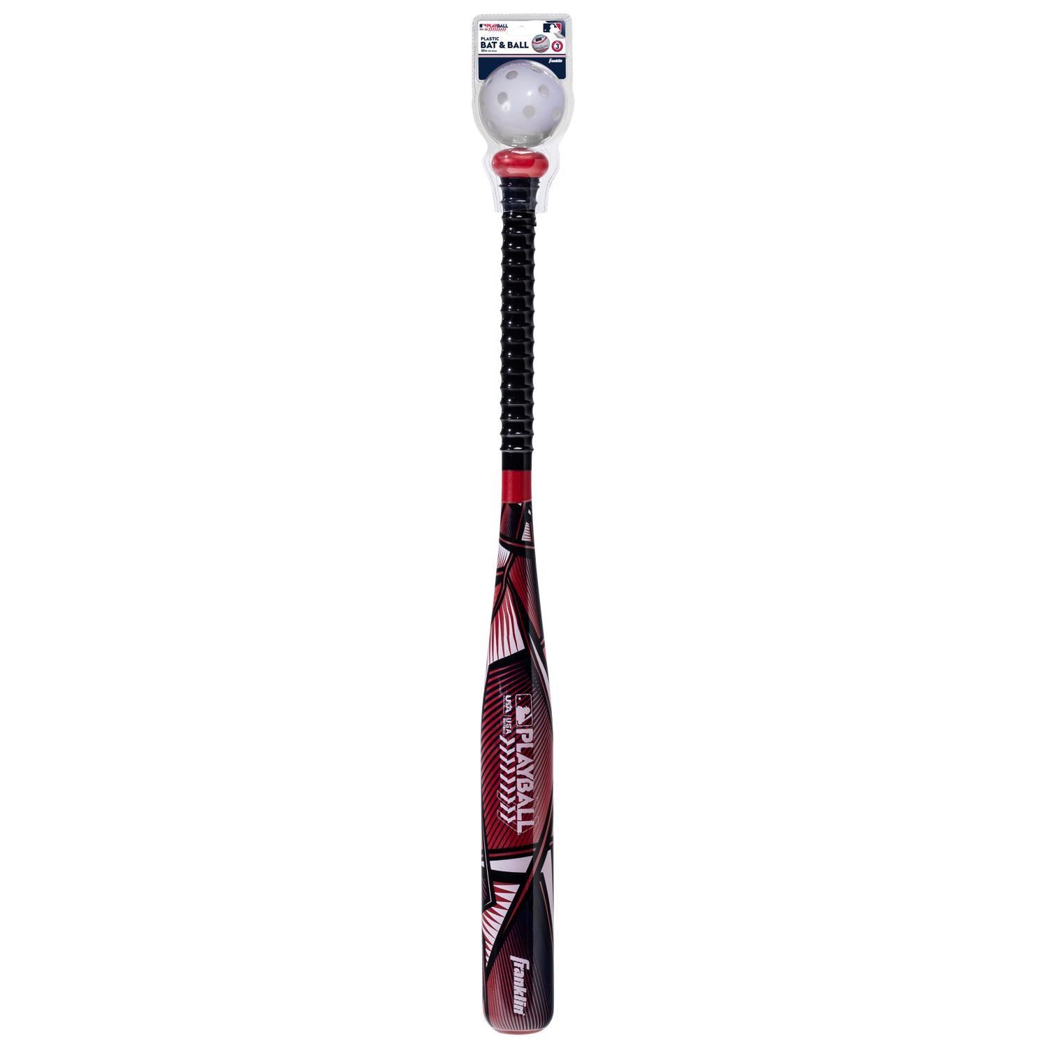 MLB Slammin Bat and Ball Set with wood-grain texture and 30" pro-style bat