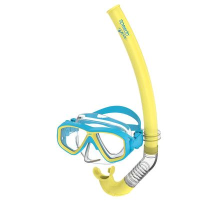 Speedo Kids' Classic Surf Gazer Mask Snorkel Set with adjustable head strap and splash-top snorkel