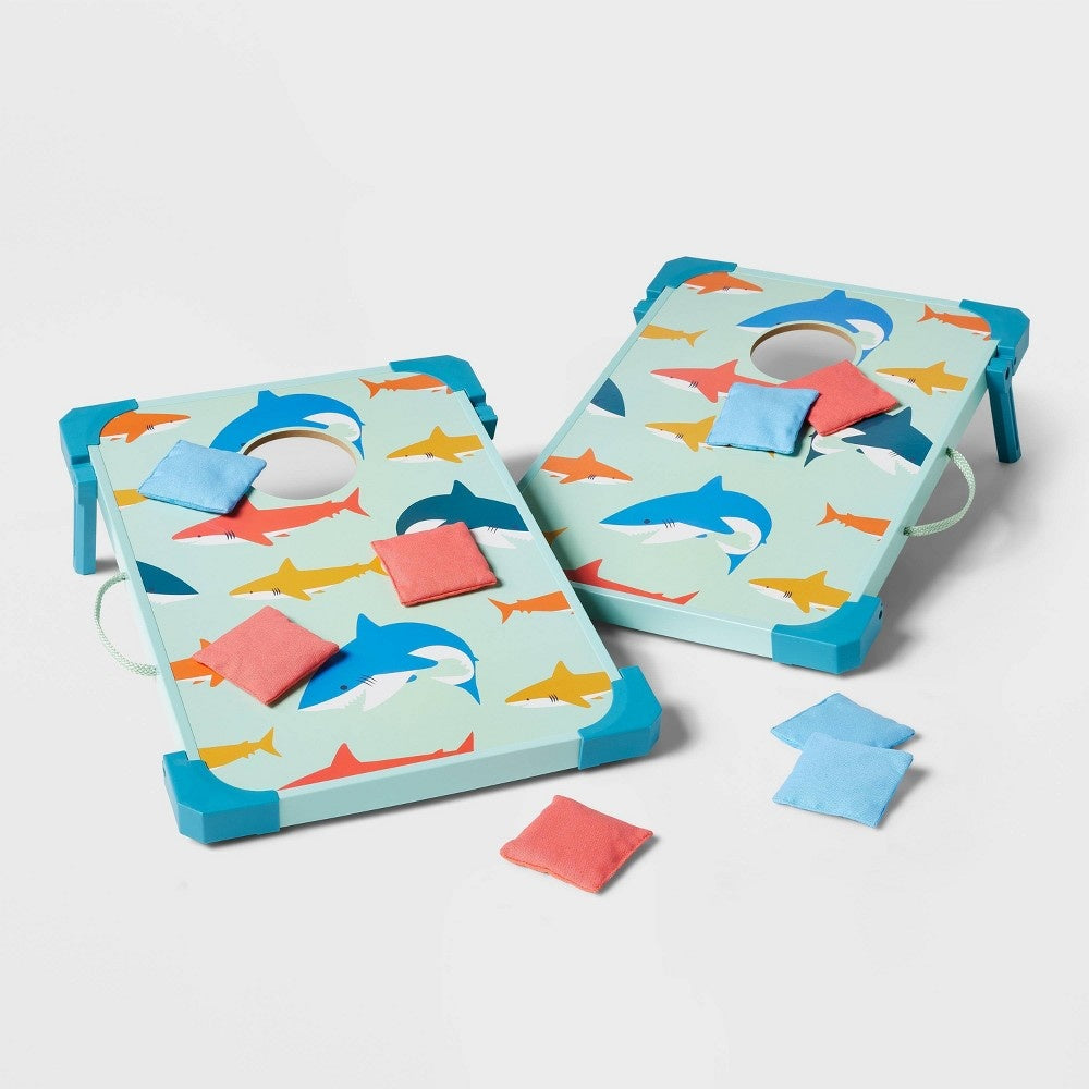 10pc Bean Bag Toss Set with colorful bean bags and a tossing target