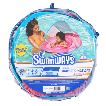 Swim Ways Baby Spring Float with Sun Canopy and Hyper-Flate Valve