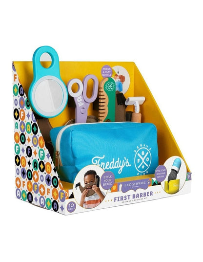 FAO Schwarz First Barber Pretend Grooming Kit with 10 pieces for kids