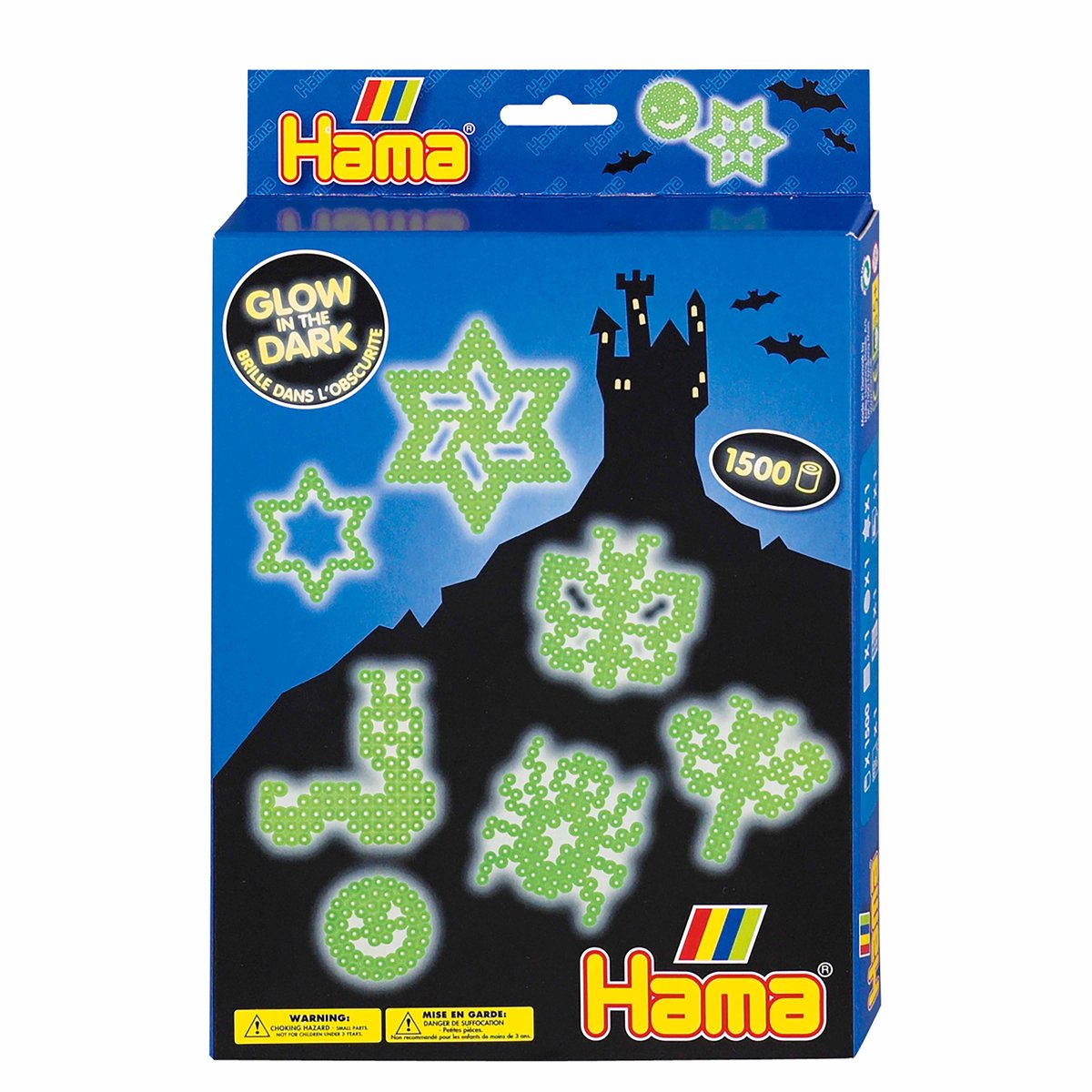 Hama Glow in the Dark Iron on Bead Set with 1500 pieces