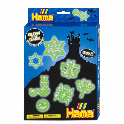 Hama Glow in the Dark Iron on Bead Set with 1500 pieces