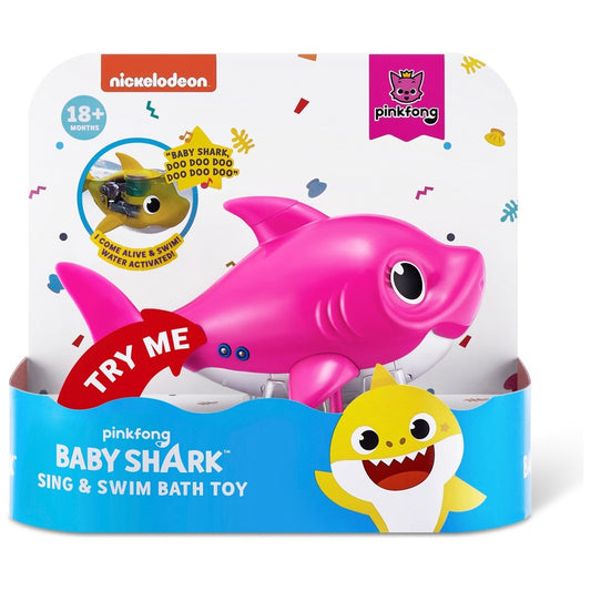 ZURU's Robo Alive Junior Mommy Shark bath toy swimming and singing in the tub