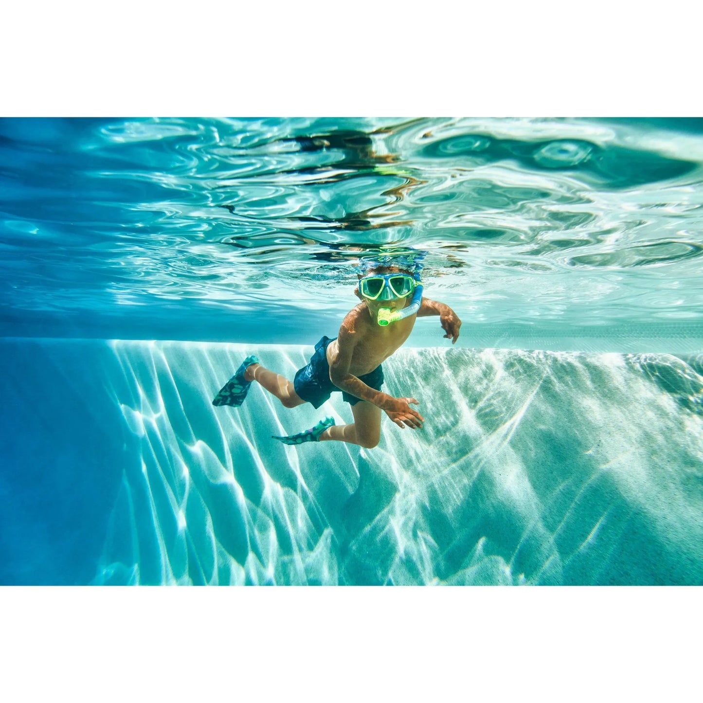 Speedo Junior Reefscout Mask & Snorkel Set - Blue/Green