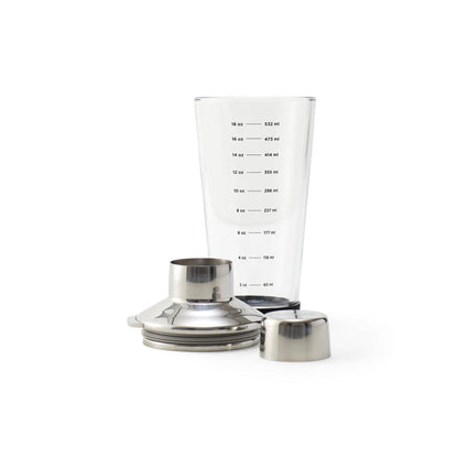 Houdini Glass Cocktail Shaker with Integrated Strainer
