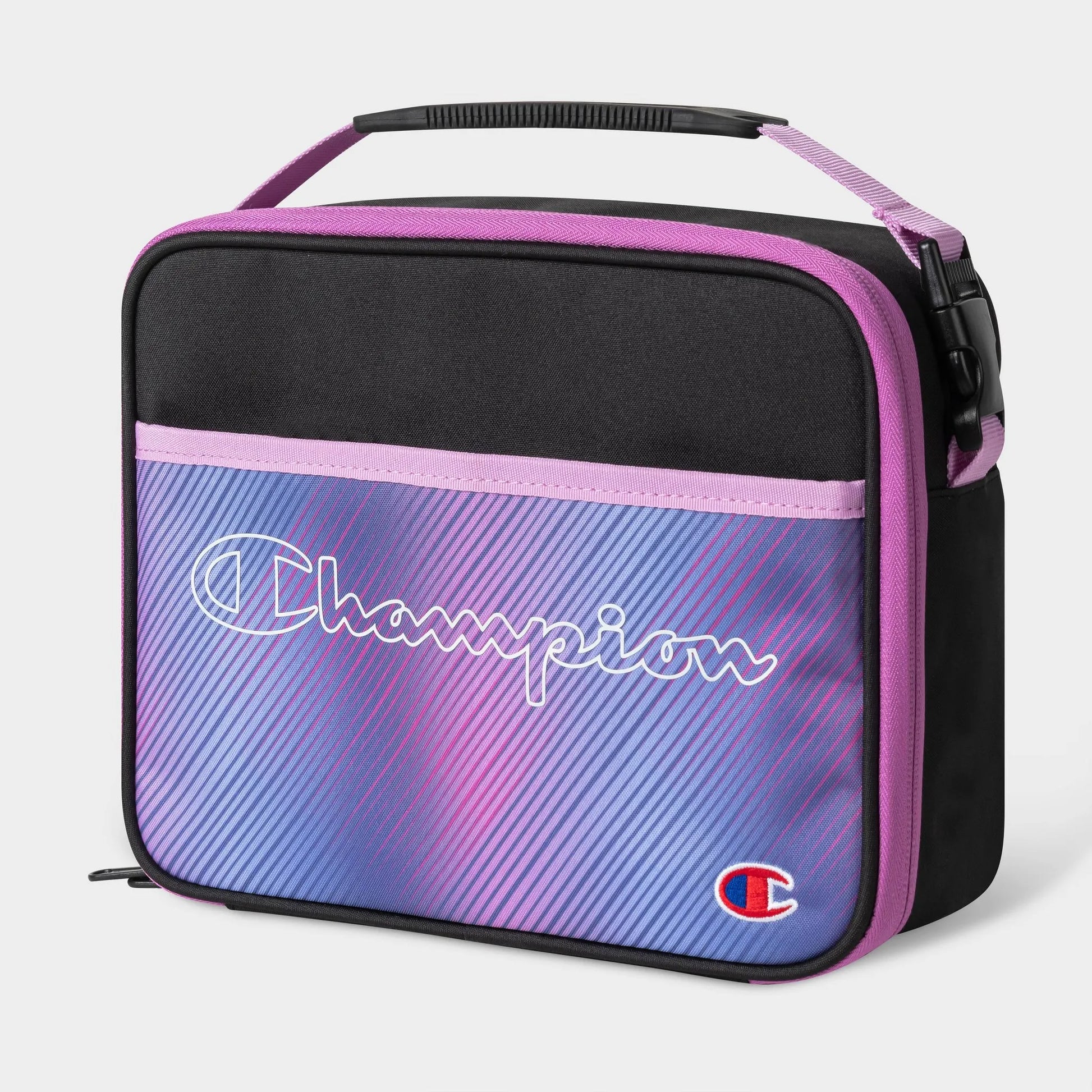 Champion Lunch Kit with Tray in durable polyester material, featuring a hard shell and crush-proof built-in tray