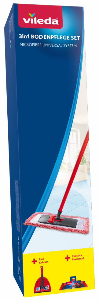 Vileda 3-in-1 Floor Cleaning Set for All Floors