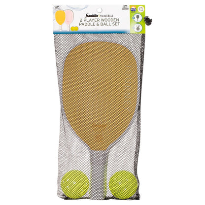 Franklin Sports 2 Player Wood Journey Pickleball Paddle and Ball Set