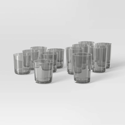 12-Pack Mixed Bower Tumbler Set from Threshold™ in gray color with two distinct sizes