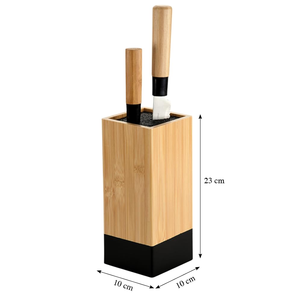 Kesper Bamboo Knife Block with Removable Plastic Bristles