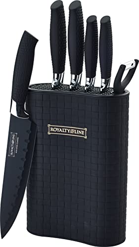 Royalty Line 6-Piece Stainless Steel Kitchen Knife Set with Stand