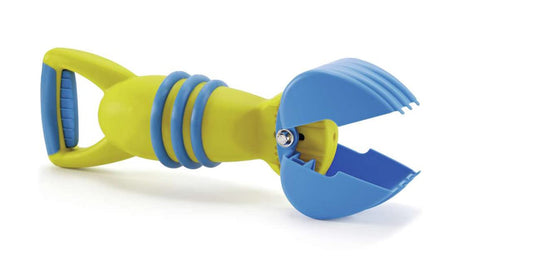 Hape Grabber Beach Toy in yellow, 31cm, designed for toddlers to play with sand and water