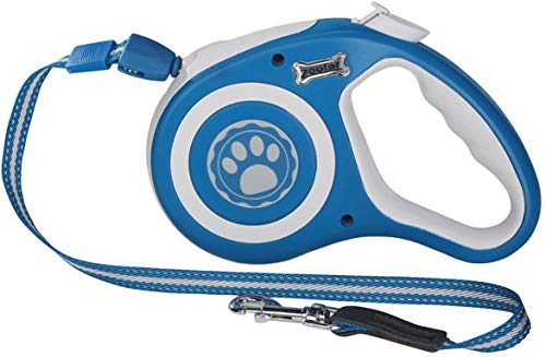 Zoofaro Retractable Dog Lead with Reel, Stop and Lock, Blue