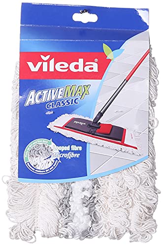 Vileda Microfiber Mop Head in white color with super absorbent synthetic fibers