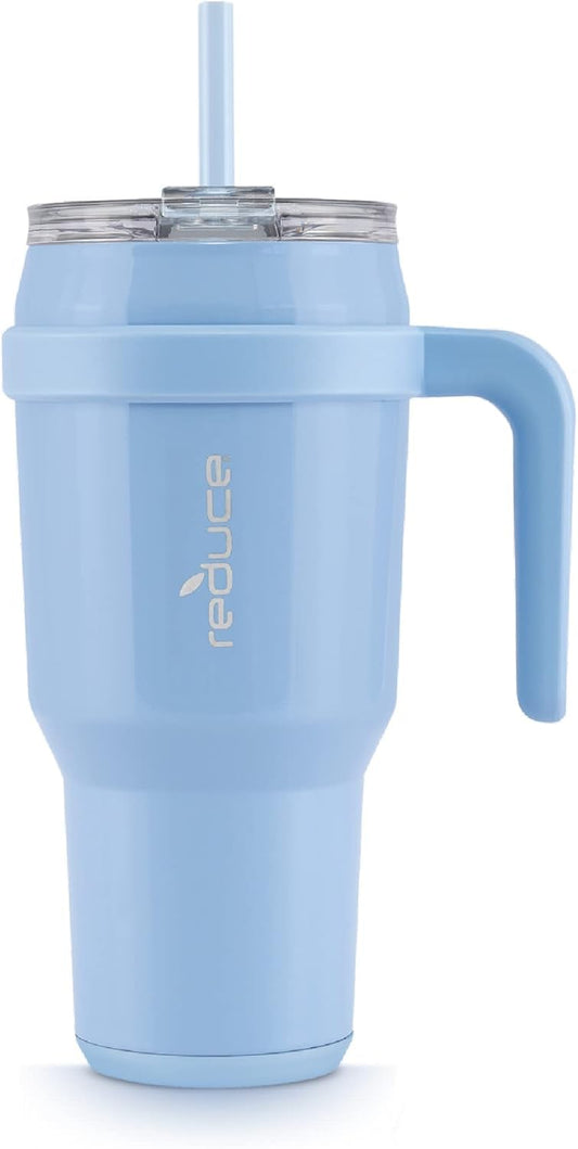Modern stainless steel Reduce Cold1 mug with a blue color and vacuum insulation to keep drinks cold