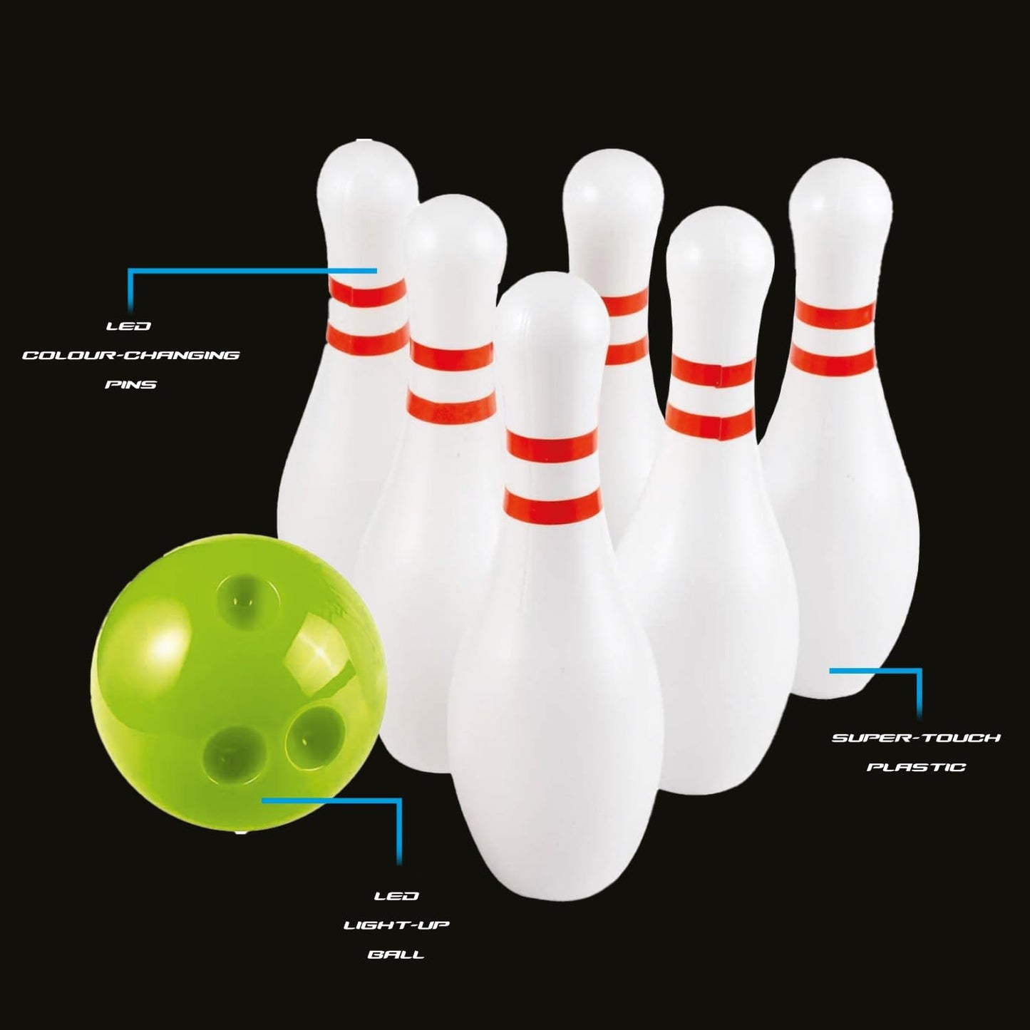 Glow Games Glow in the Dark Bowling Set with LED Lights