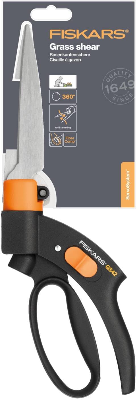 Fiskars Servo-System Grass Shears for Precise Lawn Edge Cutting