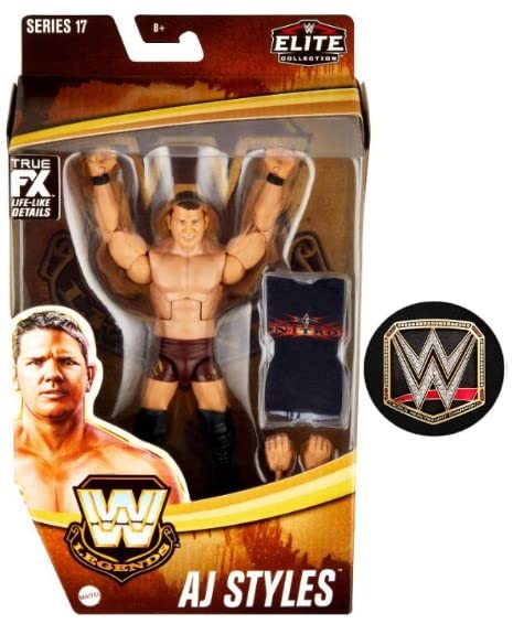 6-inch AJ Styles WWE Elite Legends Collection Action Figure with authentic detailing and accessories