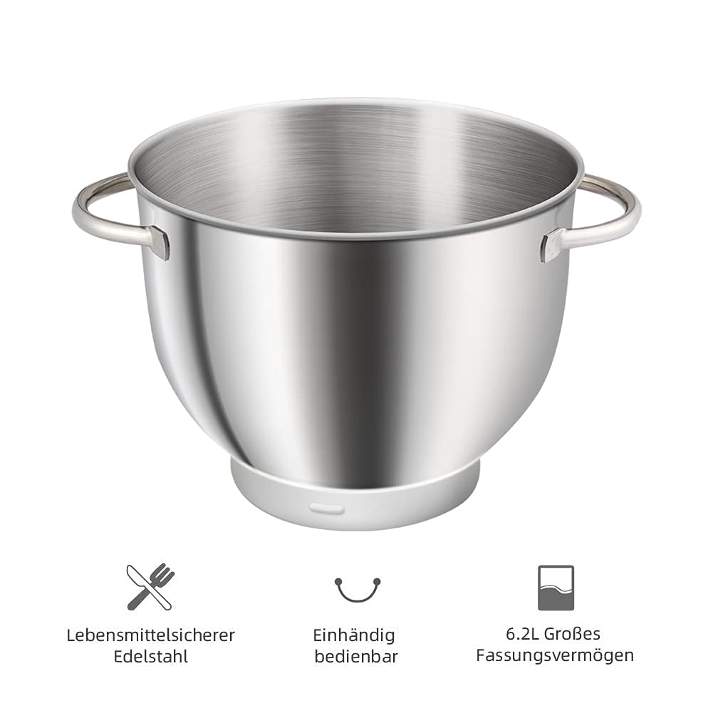Aucma 1400W Food Processor with 6.2L Stainless Steel Bowl