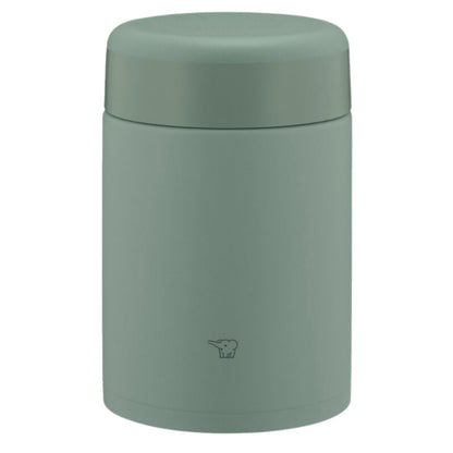 Zojirushi SW-KA52-GM Stainless Steel Vacuum Insulated Food Jar with matte green color and wide mouth opening