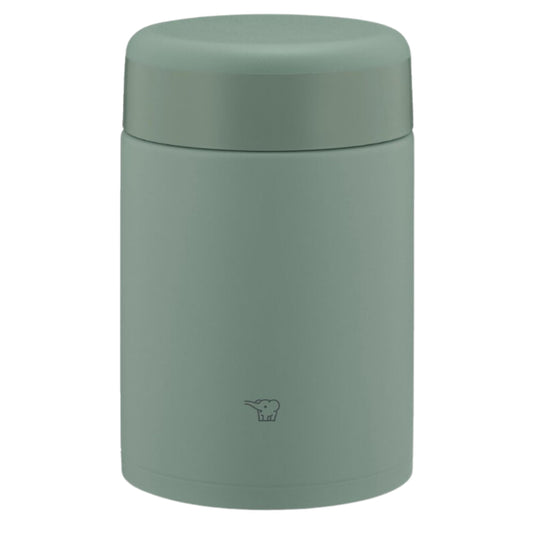 Zojirushi SW-KA52-GM Stainless Steel Vacuum Insulated Food Jar with matte green color and wide mouth opening