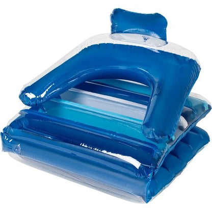 LIVARNO Inflatable 3-in-1 Pool Chair with armrests and head section in blue color