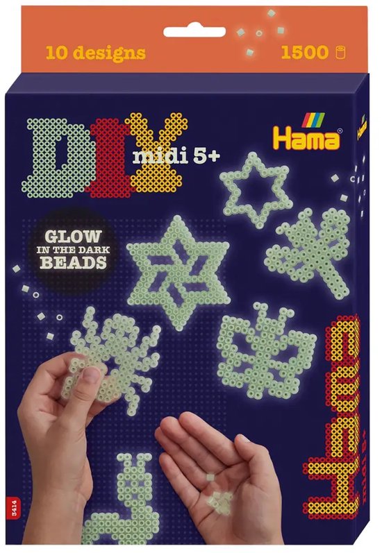 Hama Glow in the Dark Iron on Bead Set