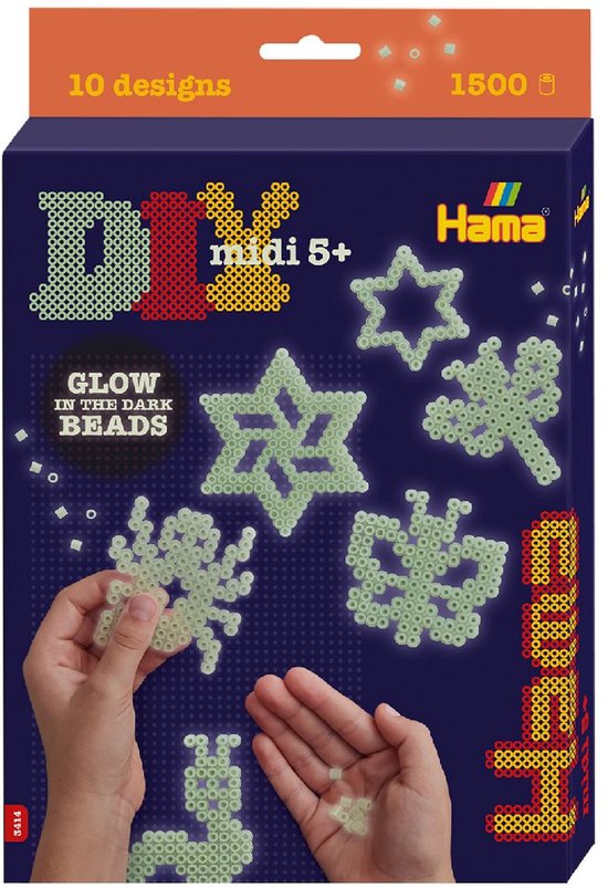 Hama Glow in the Dark Iron on Bead Set