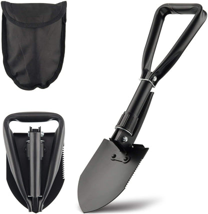 GO2CAMPS portable folding shovel with nylon carrying pouch