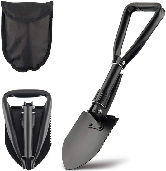 GO2CAMPS portable folding shovel with nylon carrying pouch