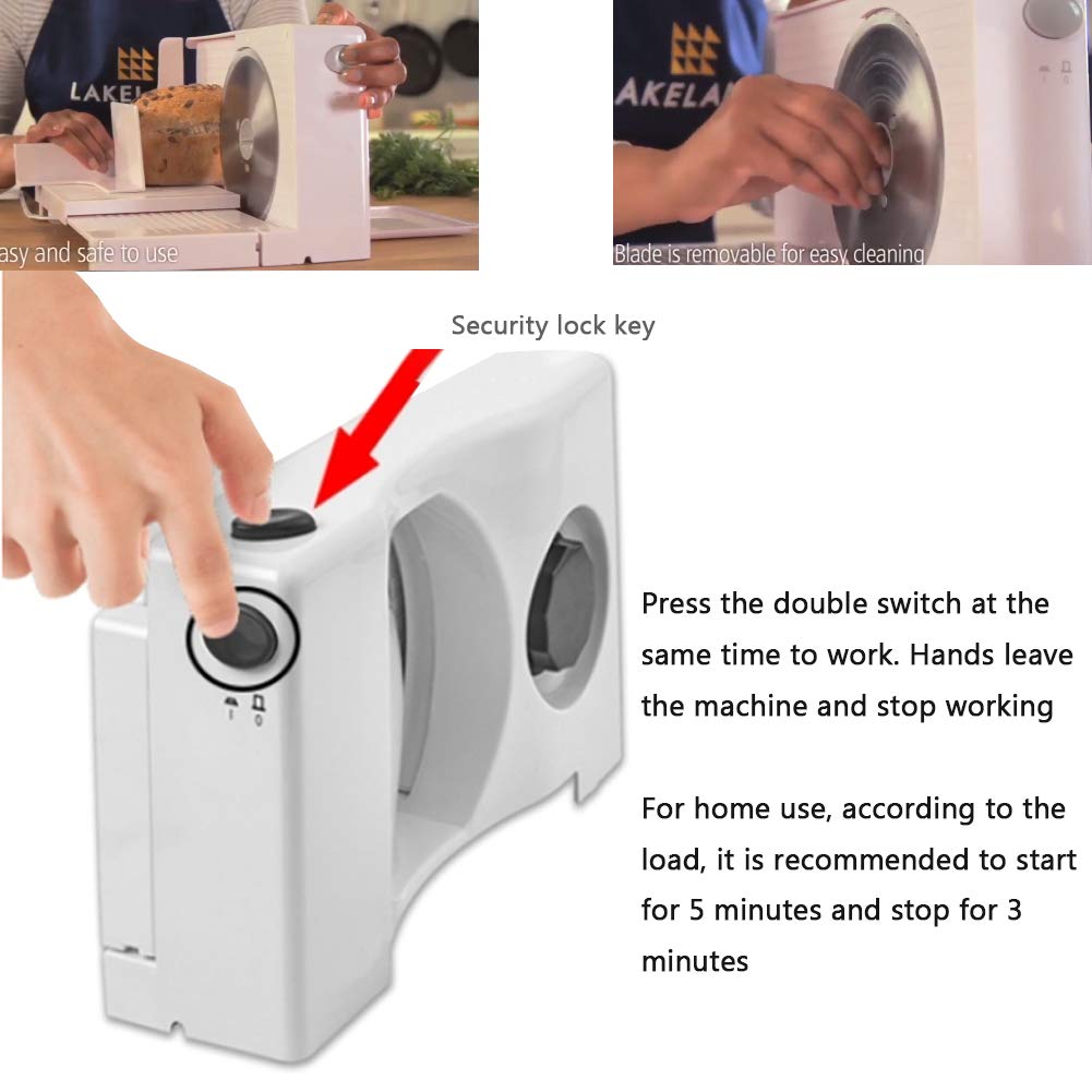 WUK Foldable Electric Meat Slicer with Adjustable Thickness