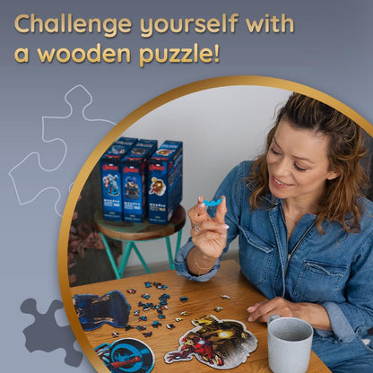 Trefl 160 Wooden Shaped Puzzle: Fearless Captain America/Disney Marvel Heroes