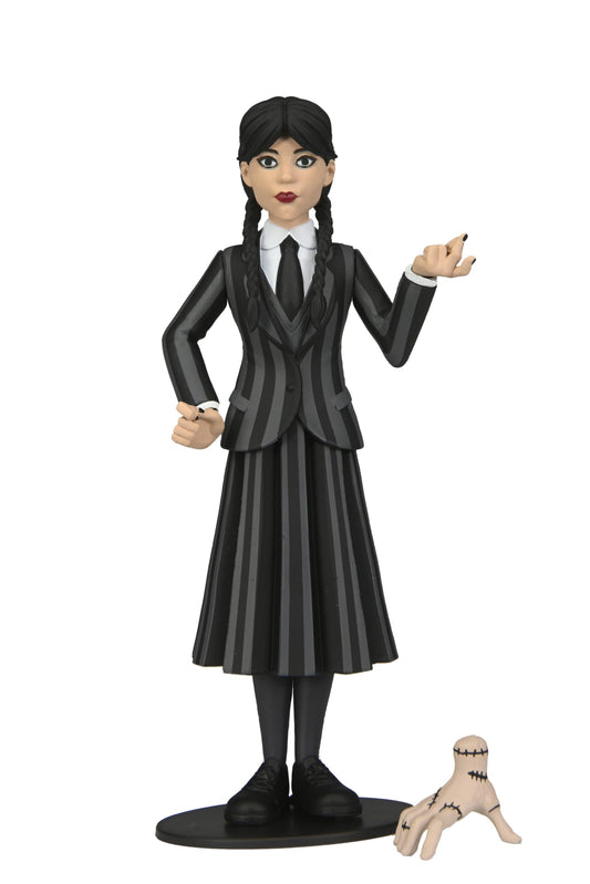 NECA Wednesday Addams 6-inch action figure in Nevermore Academy uniform