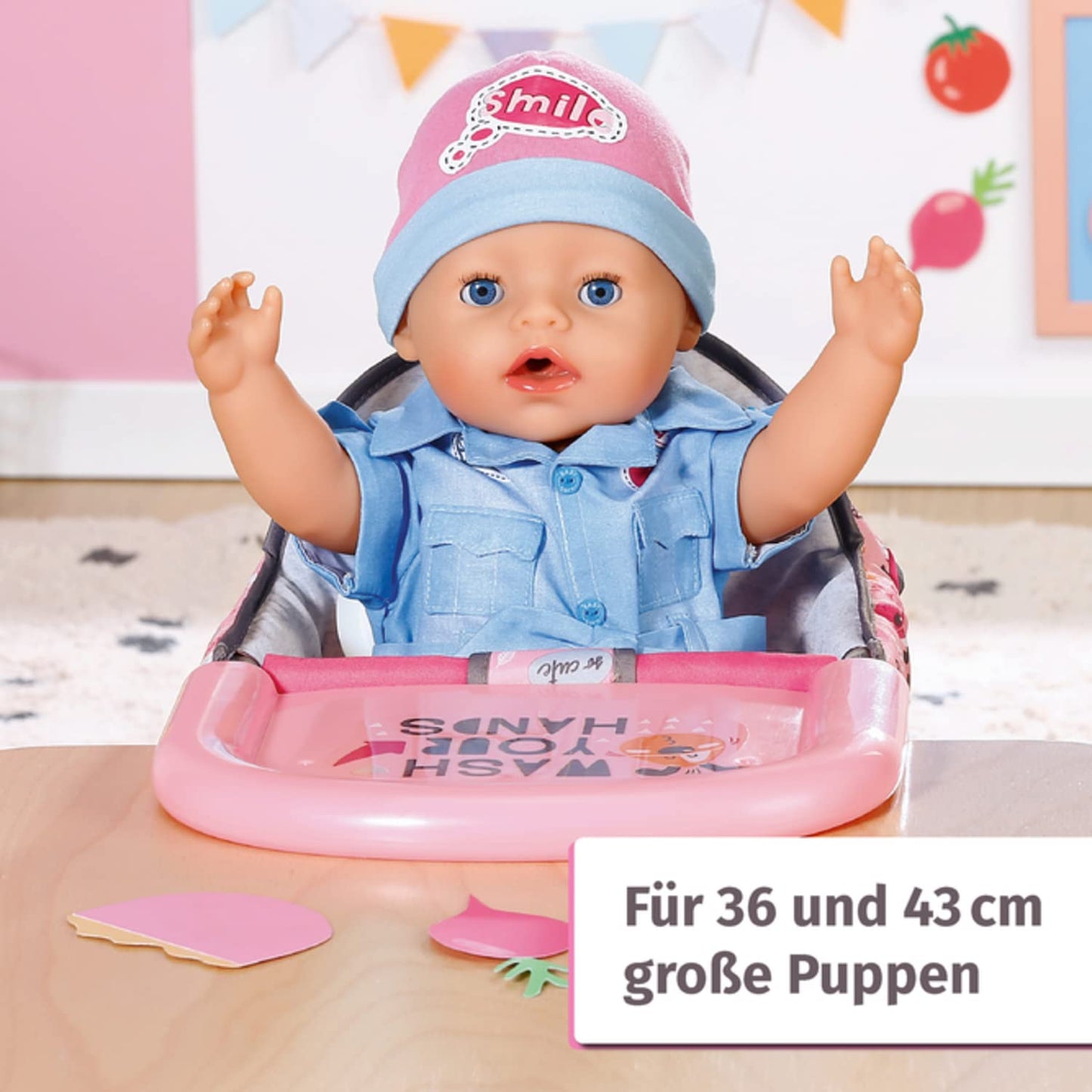 BABY Born Table Seat for Dolls, Practical and Hygienic