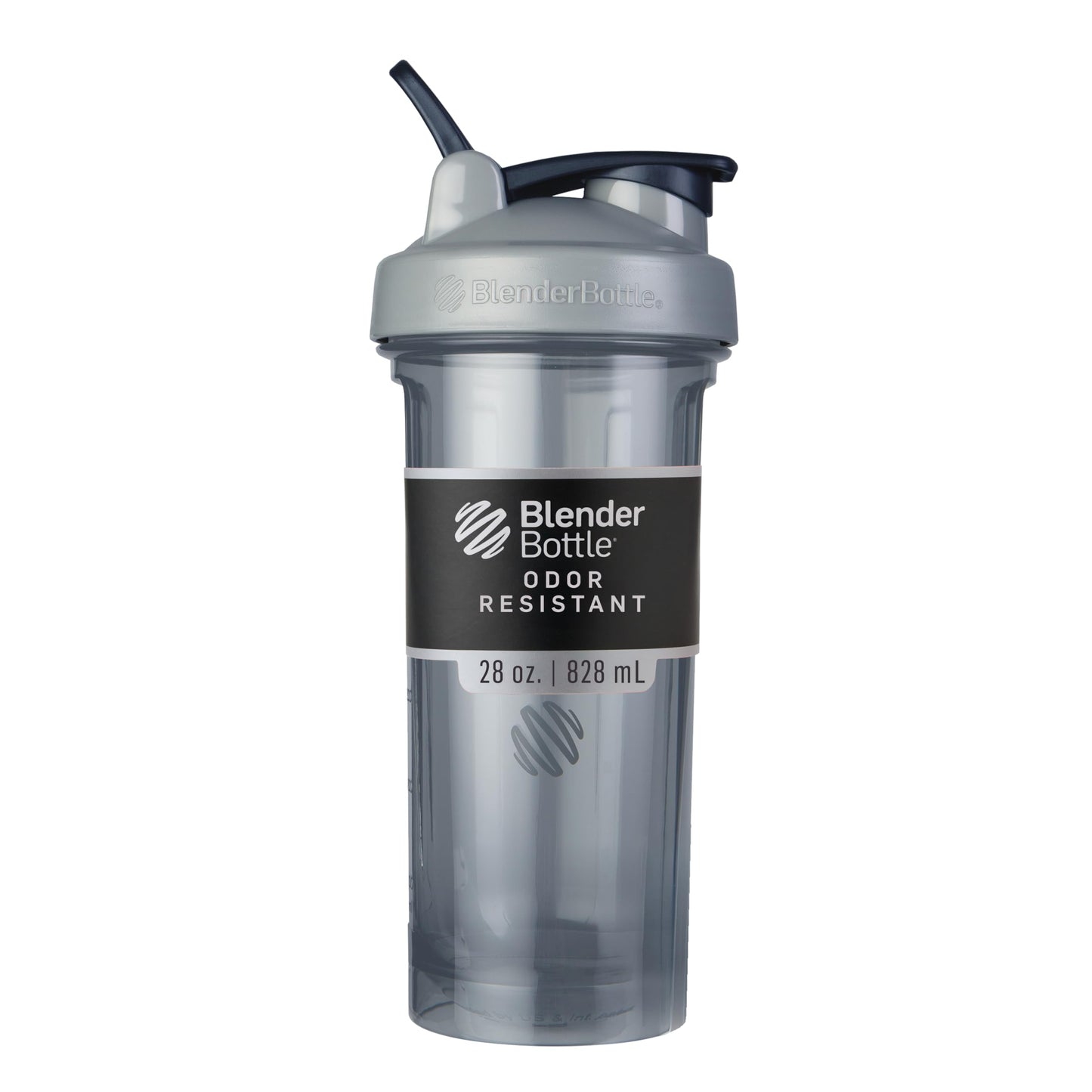 BlenderBottle Pro Series Shaker Bottle in full-color grey with 28-ounce capacity