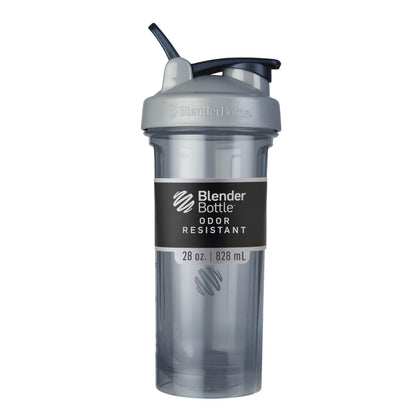 BlenderBottle Pro Series Shaker Bottle in full-color grey with 28-ounce capacity